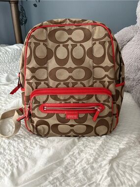 Coach Red Tote Pouch Interior Organizer